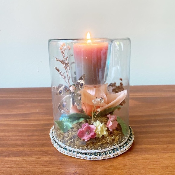 Vintage Accents Vintage Taxidermy Butterfly Votive Candle Holder